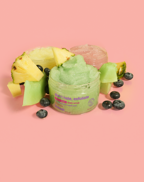 don't hate, exfoliate kroppsskrubb