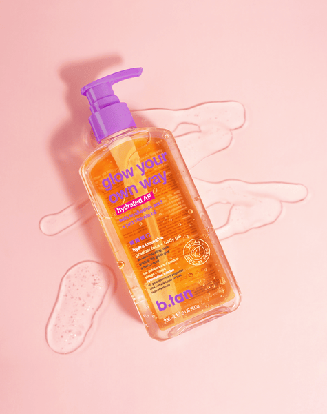 glow your own way hydrated AF brun utan sol-gel för ansikte + kropp